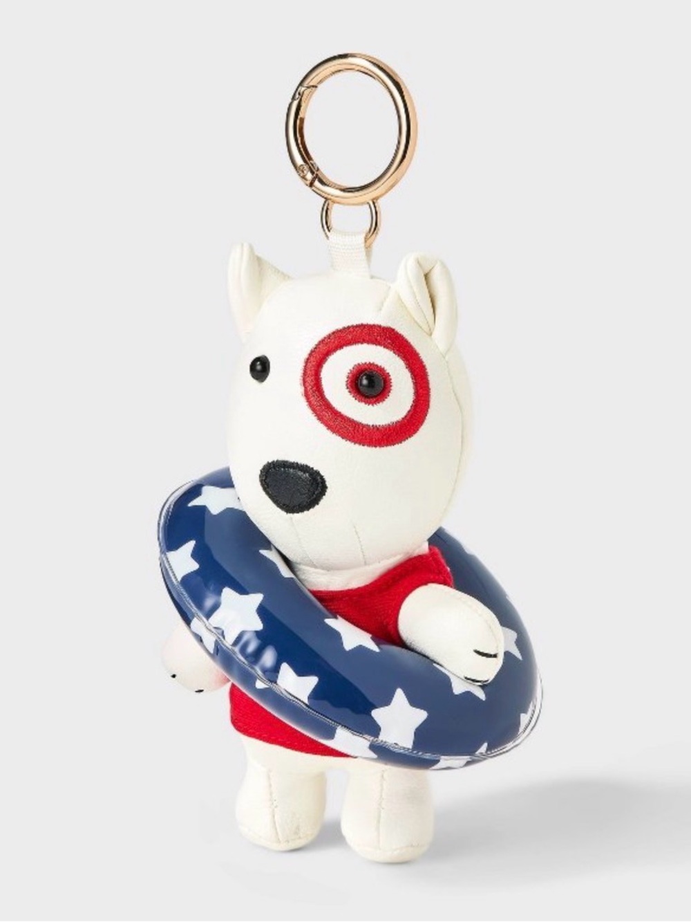 Universal Thread Target Bullseye Dog Summer Plush Keychain Bag Charm NWT
